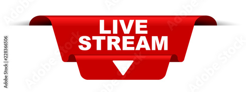 red vector banner live stream