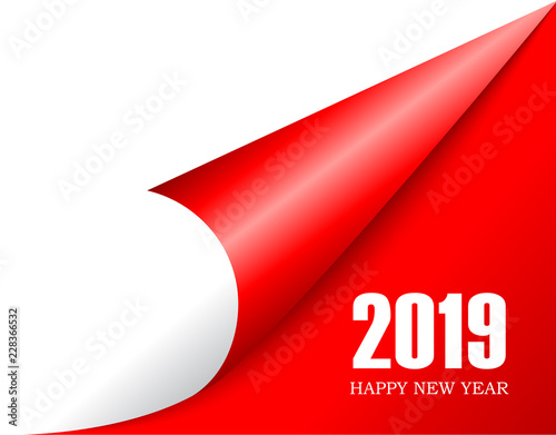 2019 New Year is coming page corner
