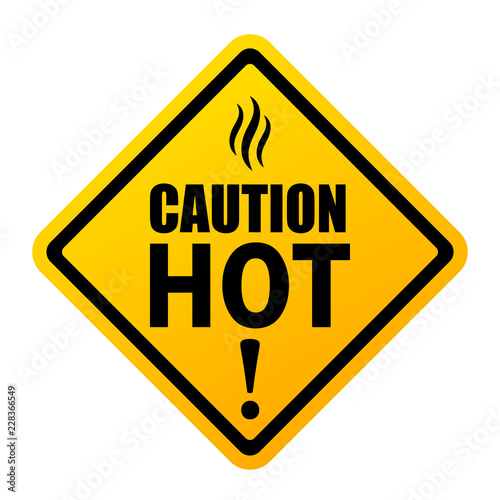 Caution hot vector sign
