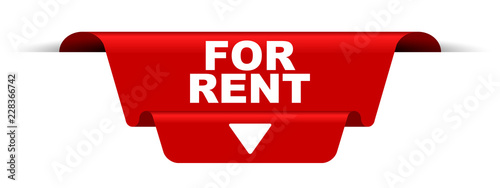 red vector banner for rent