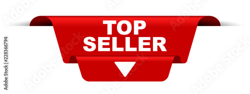 red vector banner top seller