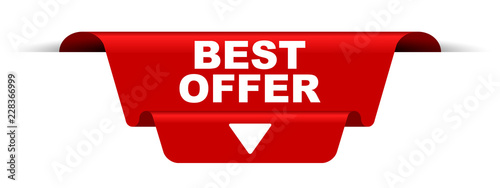red vector banner best offer