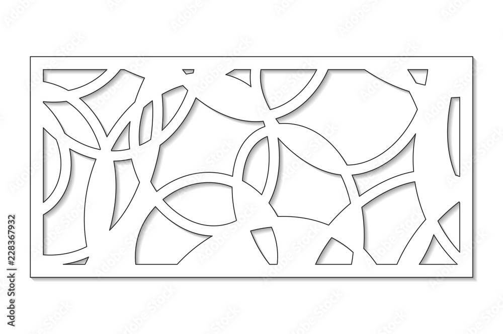 Template for cutting. Abstract line, geometric pattern. Laser cut. Set ratio 1:2. Vector illustration. Template for cutting. Abstract line, geometric pattern. Laser cut. Set ratio 1:2. Vector illustration.