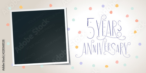 5 years anniversary vector icon, logo. Template design element
