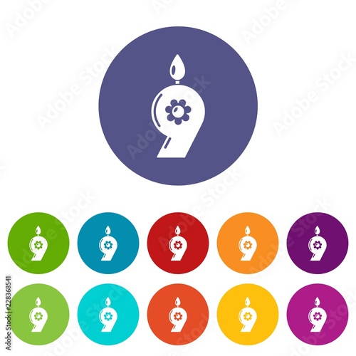 Candle numeral icon. Simple illustration of candle numeral vector icon for web