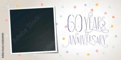 60 years anniversary vector icon, logo. Template design element