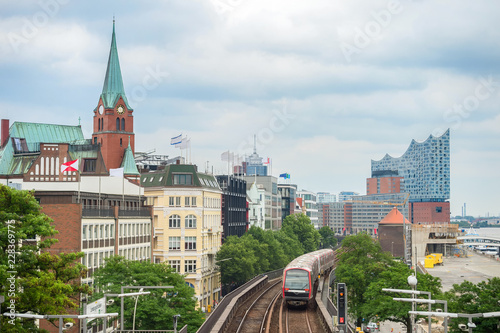 Metro train by Hamburg emba...