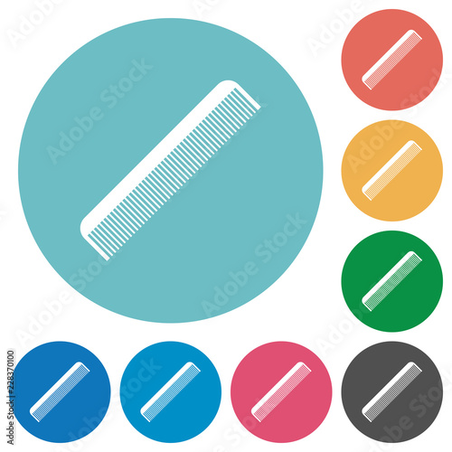 Simple comb flat round icons