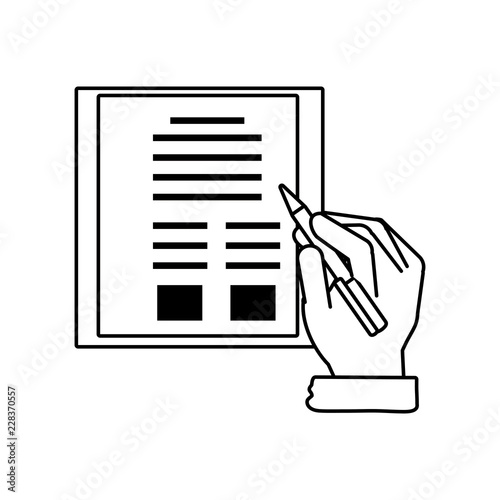 hand signing document isolated icon