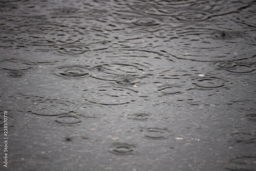 Heavy rain with localised flooding in supermarket car park Heavy rain with localised flooding in supermarket car park