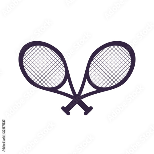 crossed tennis rackets isolated icon
