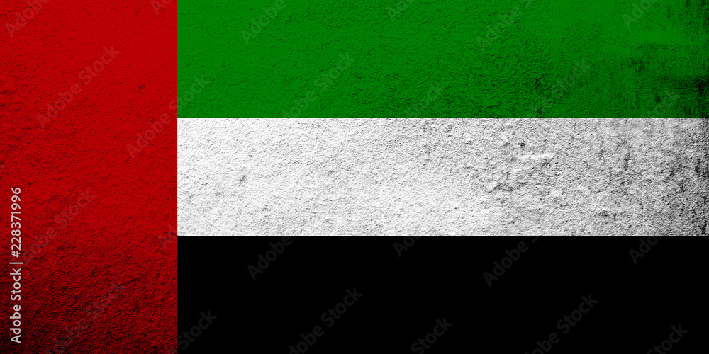 National flag of United Arab Emirates. Grunge background