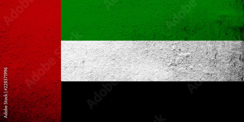 National flag of United Arab Emirates. Grunge background
