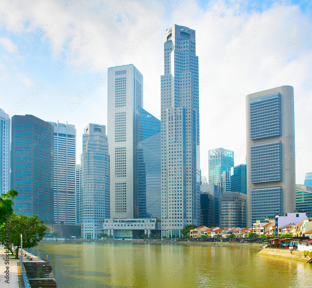 Obraz premium Singapore Raffles umieszcza panoramę