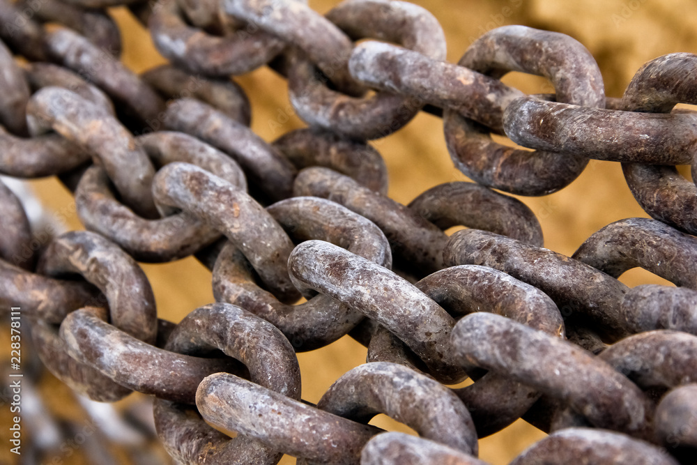 Rusty chain in the background. Construction site. Business. Collaboration.