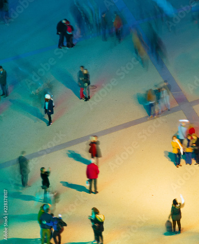 Top view of crowded square