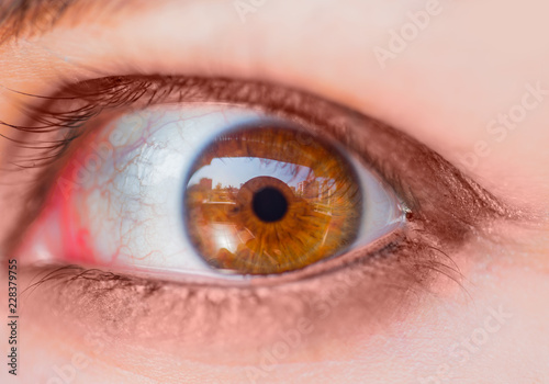 Closeup image of girl eyes