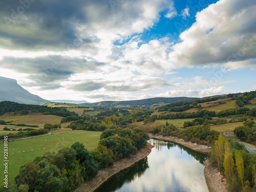 Aerial view of the Maroño reservoir, Basque country © AnderArrieta