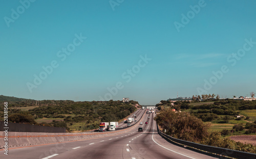 Landscape of a road in Puebla, Mexico