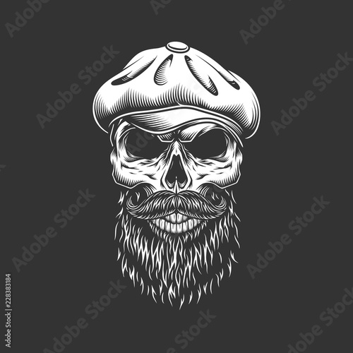 Vintage irish skull in gatsby hat