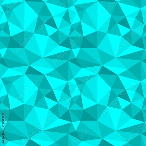 Abstract Seamless Geometric Pattern with Triangles. Turquoise Crystal Texture. Raster Illustration