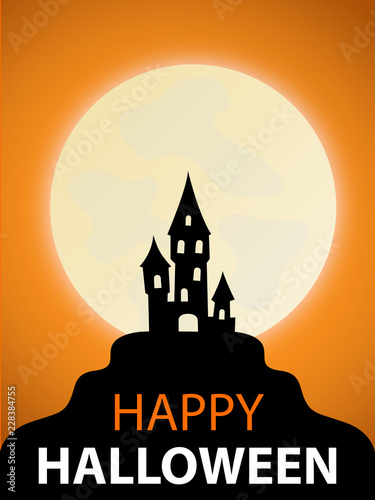 Halloween Burg Grußkarte (Happy Halloween)
