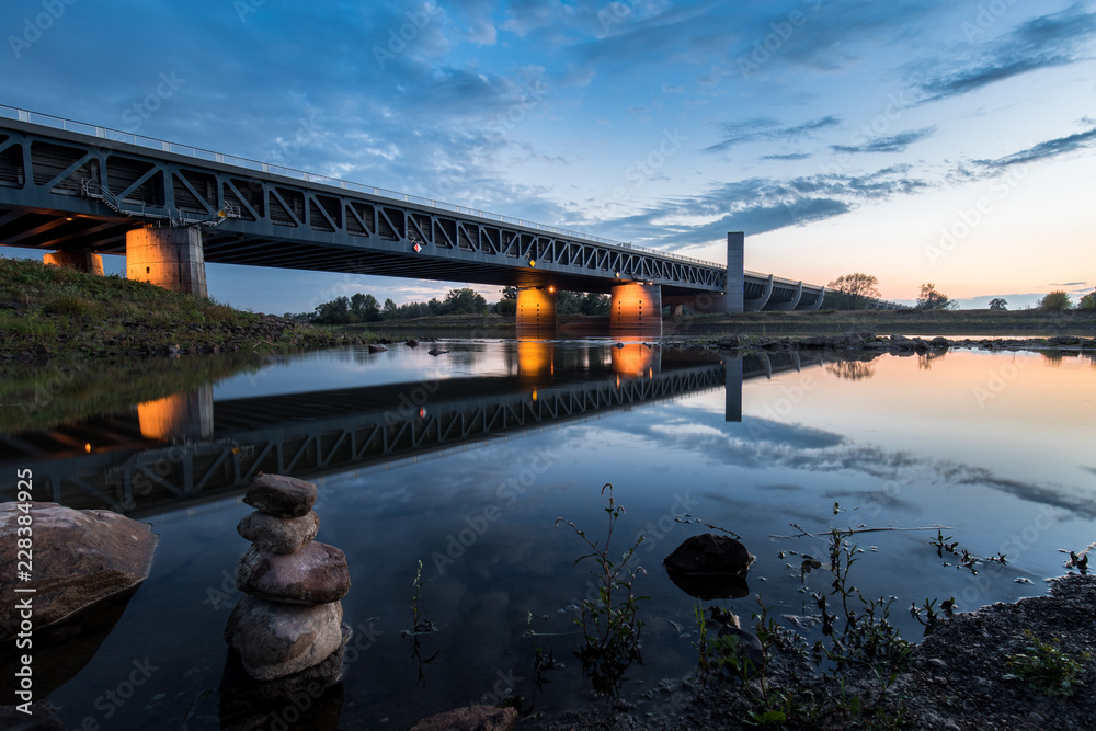Trogbrücke Hohenwarthe Sonnenuntergang