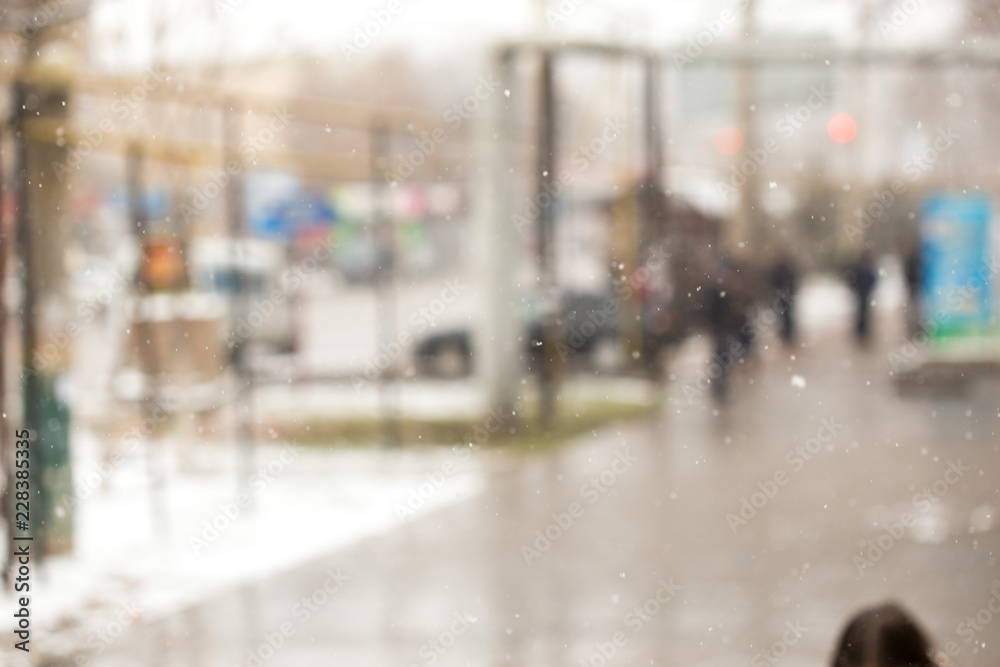 Fototapeta premium blurred background for winter street