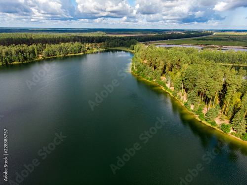 Fototapeta Naklejka Na Ścianę i Meble -  aerial view of lake in latvia