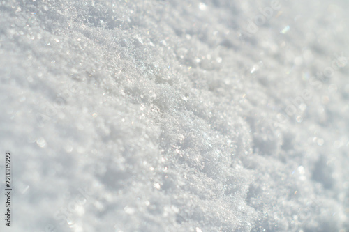 Brilliant surface of snow in winter