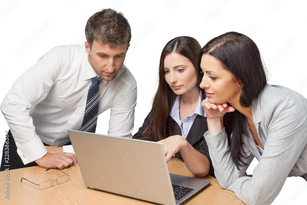 Portrait of Businesspeople Working with Laptop Portrait of Businesspeople Working with Laptop