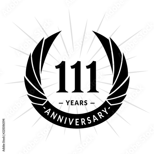111 years anniversary. Elegant anniversary design. 111 years logo.