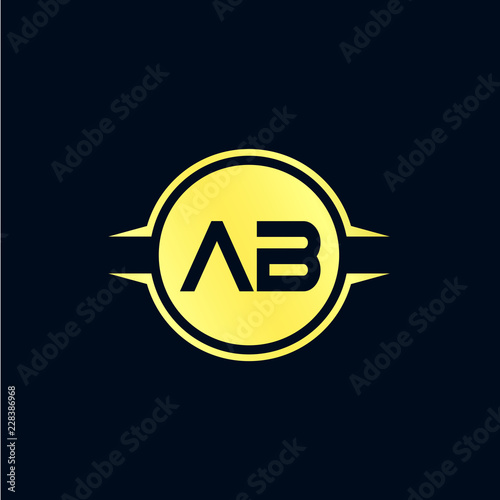 Initial Letter AB Logo Template