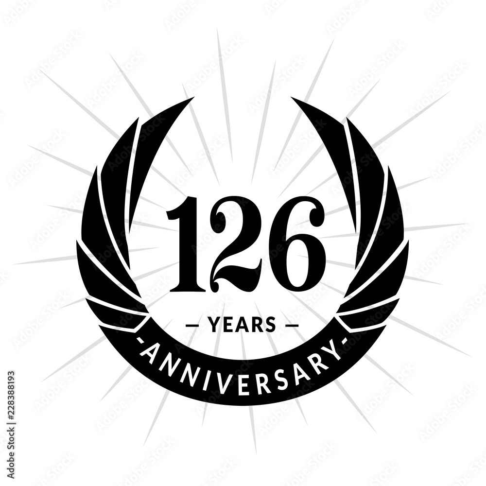 126 years anniversary. Elegant anniversary design. 126 years logo. 126 years anniversary. Elegant anniversary design. 126 years logo.