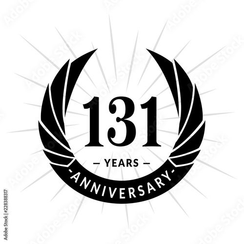 131 years anniversary. Elegant anniversary design. 131 years logo.