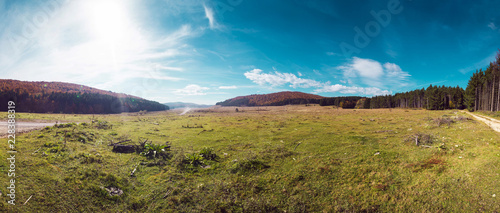 Panoramic landscape of Serbia nature