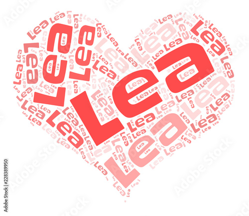 Lea word cloud in heart shape