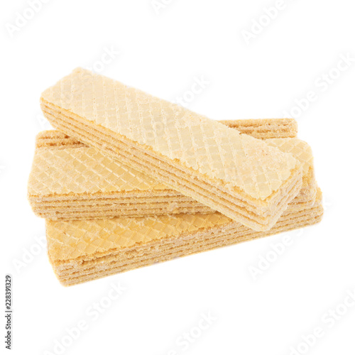 Assortment of different wafers, isolated on white