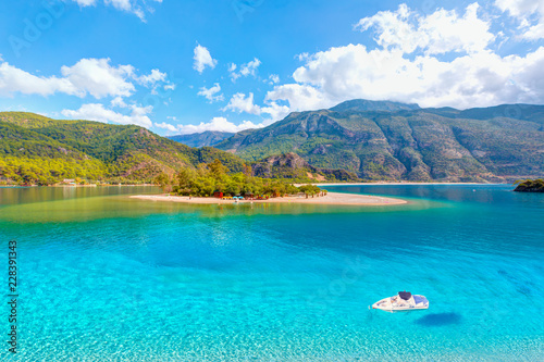 Fototapeta Naklejka Na Ścianę i Meble -  Oludeniz Beach And Blue Lagoon, Best beaches in Turkey - Fethiye