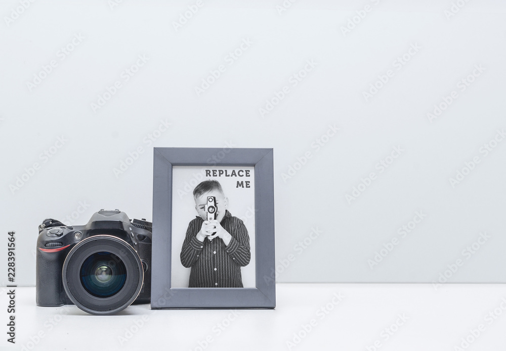 Mockup Frame Camera Photo Frame with Camera Mockup Stock Template | Adobe Stock