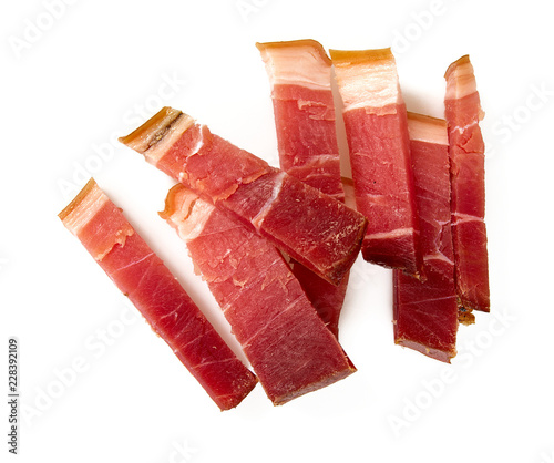 italian speck isolated on white