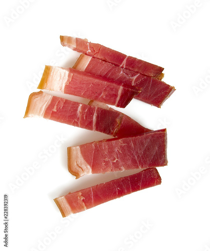 italian speck isolated on white