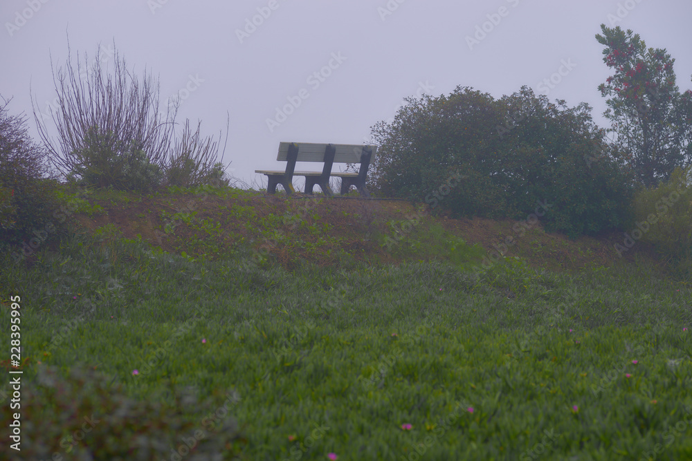 Lonesome Bench in Fog