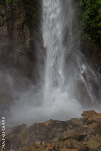 Waterfall on the cascade road in banos  ecuador
