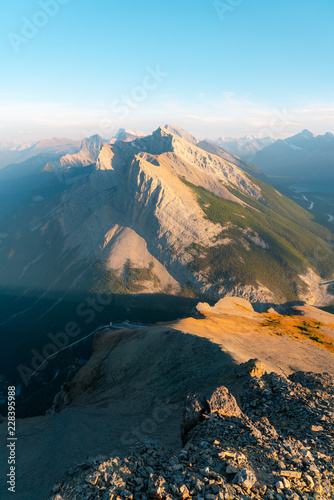 Amber tones of sunset during smokey day in Alberta