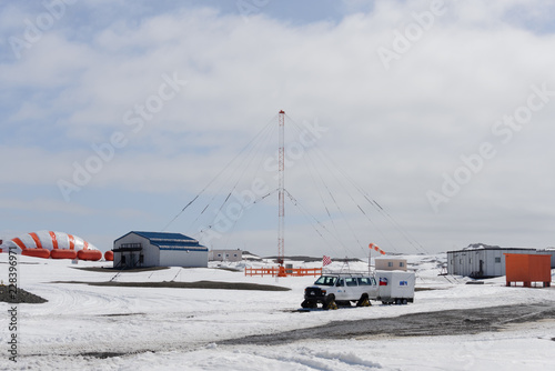 Bellingshausen Russian Antarctic research station, King George island, Antarctica - December 28, 2015: Antarctic transport