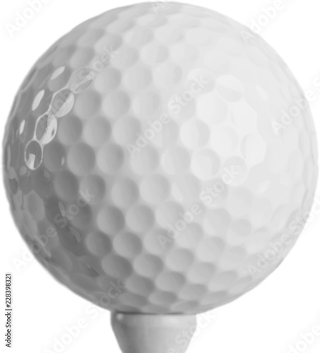 Close Up of Golf Ball on Tee, Isolated on Transparent Background