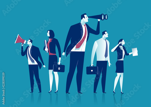 The Dream-team. Group of business persons working. Business vector concept illustration
