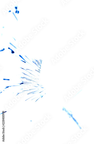 blue background defocused round sparks on a white background