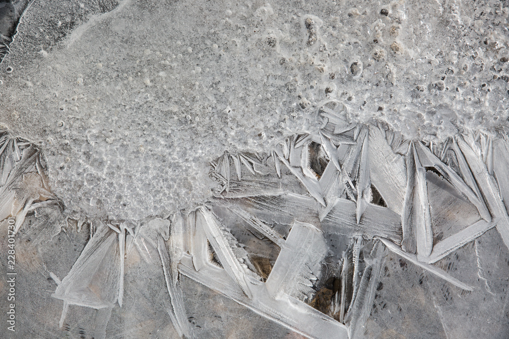 Closeup of frost fractured Closeup of frost fractured